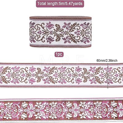 Ethnic style Embroidery Polyester Ribbons OCOR-WH0079-25D-1