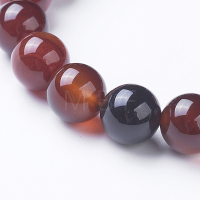 Natural Striped Agate/Banded Agate Beaded Stretch Bracelets BJEW-I254-10mm-11-1