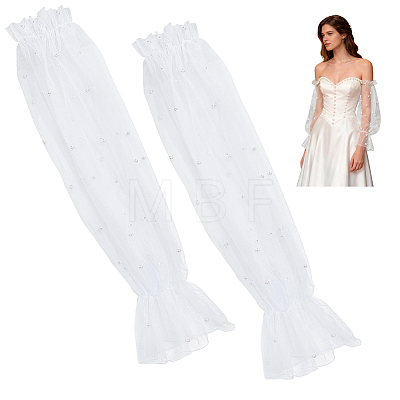 Polyester Detachable Mesh Puff Sleeves AJEW-WH0485-43A-1