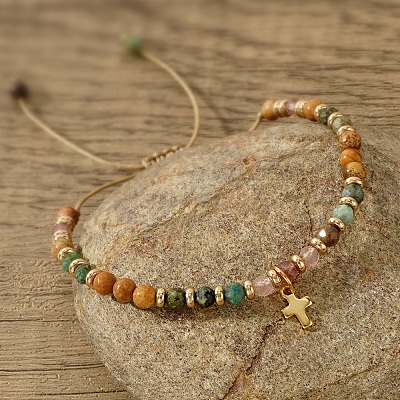 Birthday Brass Cross Charm Bracelets KZ7256-1-1