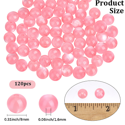 120Pcs Transparent Resin Beads RESI-PA0001-23B-1