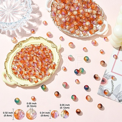 100Pcs Crackle Glass Beads CCG-YW0001-19B-01-1