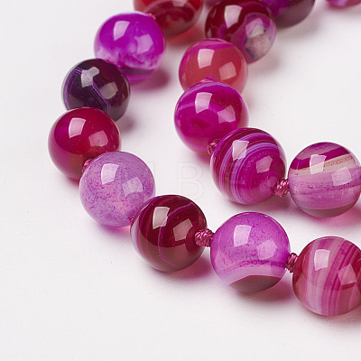 Natural Dyed Agate Beads Necklaces NJEW-F139-12mm-16-1
