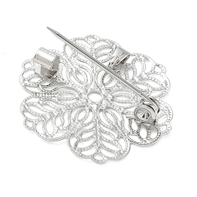 Flower Brass Lapel Pin Brooches for Clothes KK-CBA19A0-02P-1
