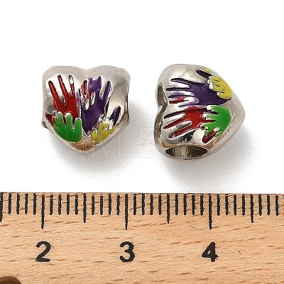 Alloy Enamel European Beads FIND-Q115-07P-1