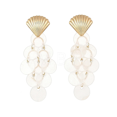 201/304 Stainless Steel & Capiz Shell Stud Earrings EJEW-JE07497-1