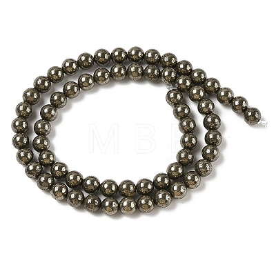 Natural Pyrite Beads Strands G-A250-A01-02-1