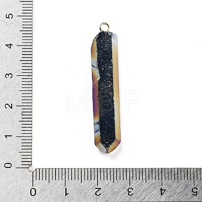 Electroplated Natural Quartz Pendants G-P315-B01-06G-1