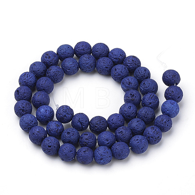 Synthetic Lava Rock Beads Strands X-G-S277-8mm-04-1