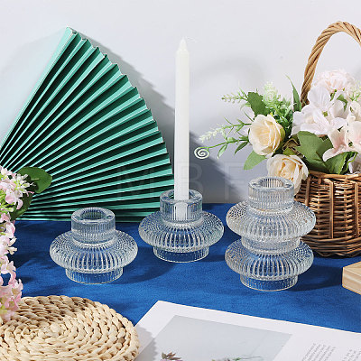 8Pcs Glass Candle Holder AJEW-GL0003-37-1
