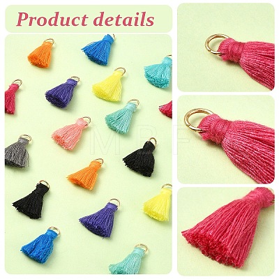 20Pcs 10 Colors Polycotton(Polyester Cotton) Tassel Pendant Decorations FIND-YW0004-57-1