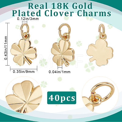 40Pcs Brass Charms KK-BBC0008-55-1