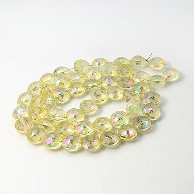 Electorplated Glass Beads EGLA-E002-2R-1