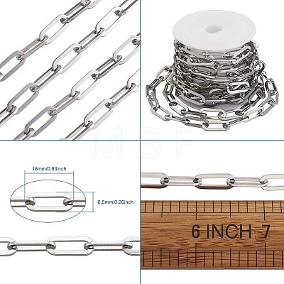 304 Stainless Steel Paperclip Chains CHS-YS0001-02P-1