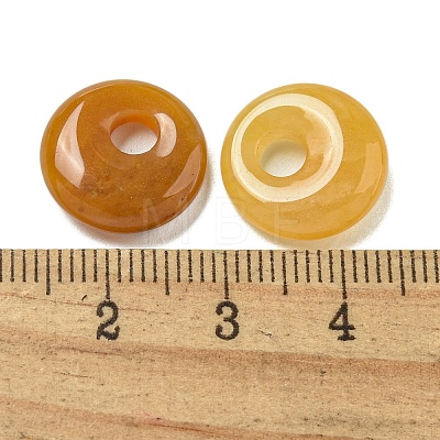 Natural Topaz Jade Donut/Pi Disc Charms X-G-G142-02C-1