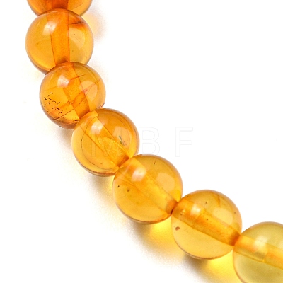 Dyed Gradient Color Natural Amber Round Beaded Stretch Bracelets BJEW-Q999-F-01-1