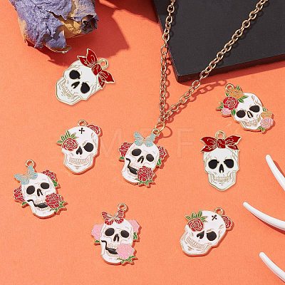 20Pcs 5 Styles Halloween Alloy Pendants ENAM-CJ0005-21-1