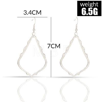 Hollow Teardrop Alloy Dangle Earrings FS-WG02393-01-1