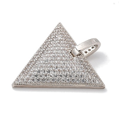 Rack Plating Brass Micro Pave Cubic Zirconia Pendants KK-L224-039P-1