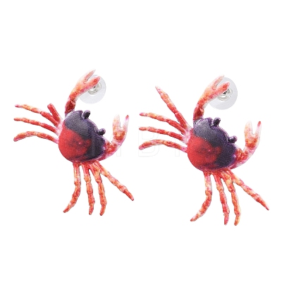 Alloy Enamel Stud Earrings EJEW-P334-02-1