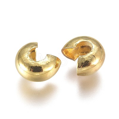 Brass Crimp Beads Covers KK-CJC0001-06B-G-1