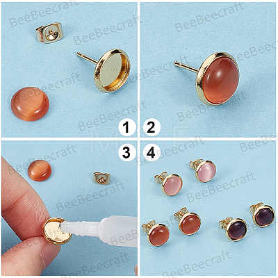 20Pcs 304 Stainless Steel Stud Earring Findings STAS-BBC0009-97B-1