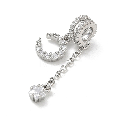 Brass Micro Pave Clear Cubic Zirconia Pendants CU-CBA9FFD-02C-1