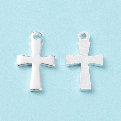 304 Stainless Steel Tiny Cross Charms STAS-L234-077S-1