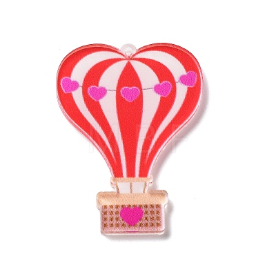 Valentine's Day Opaque Printed Acrylic Pendants for Earrings Making MACR-M037-01A-1