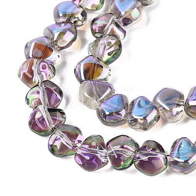 Electroplate Transparent Glass Beads Strands EGLA-Q133-01A-07-1