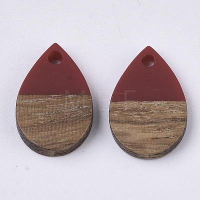 Resin & Walnut Wood Pendants X-RESI-T042-02-1