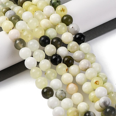 Natural New Jade Beads Strands G-F591-16-8MM-1