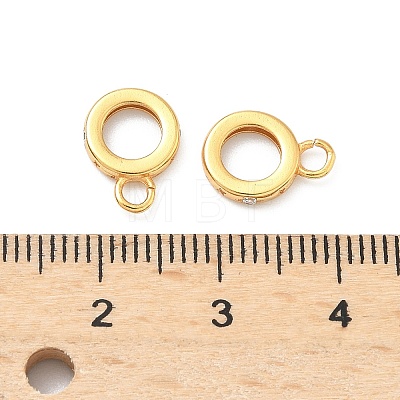 Brass Micro Pave Clear Cubic Zirconia Tube Bails KK-H532-42G-1