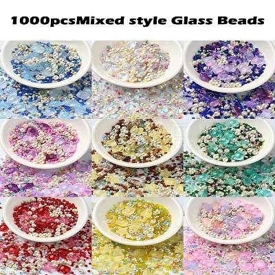 Ocean Theme Diy Painted Glass Beads DIY-YW0008-82B-1