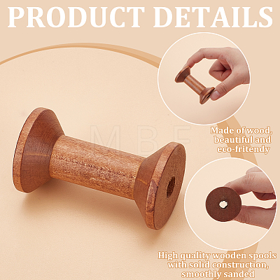 Wood Thread Bobbins TOOL-WH0159-36A-1