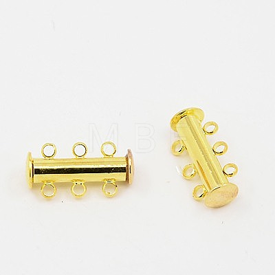 3-strands Brass Magnetic Slide Lock Clasps E214-M-1