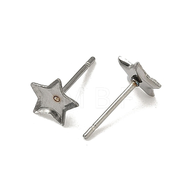Tarnish Resistant Earring Cabochon Settings 304 Stainless Steel Ear Studs Blank Settings STAS-Q170-10-1