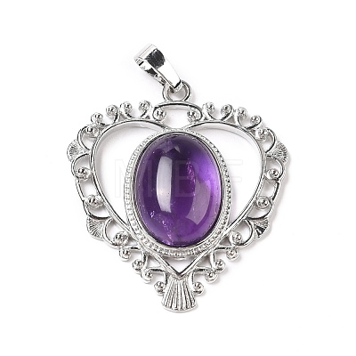 Natural Amethyst Pendants G-I322-04P-03-1