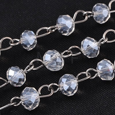 Handmade Glass Beaded Chains for Necklaces Bracelets Making AJEW-JB00132-1