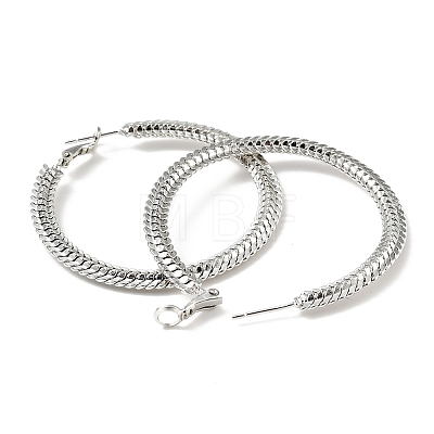 Brass Chain Wrap Big Hoop Earrings for Women EJEW-A070-04P-1