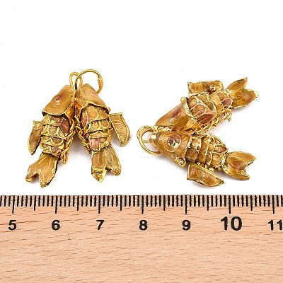 Brass Cloisonne Pendants KK-P251-A01-G-01-1
