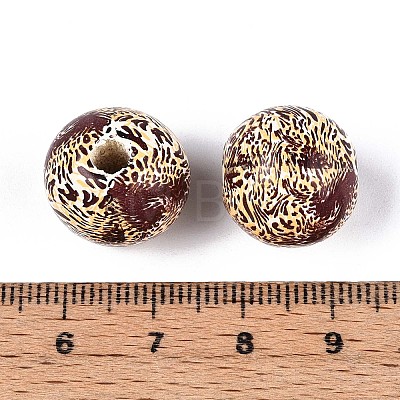 Printed Schima Wood Beads WOOD-N017-01-1