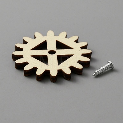 Unfinished Wood Gear Sets AJEW-WH0258-672-1