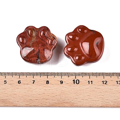 Natural Red Jasper Cat Paw Print Figurines DJEW-N003-03E-1