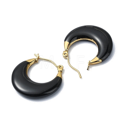Ion Plating(IP) Golden 304 Stainless Steel Donut Hoop Earrings EJEW-G375-03G-02-1