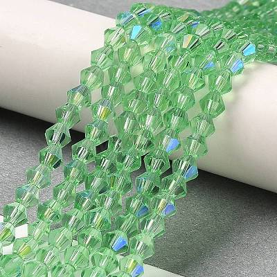 Transparent Electroplate Glass Beads Strands GLAA-F029-3mm-D24-1