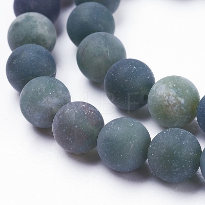 Natural Moss Agate Beads Strands G-F520-58-6mm-1