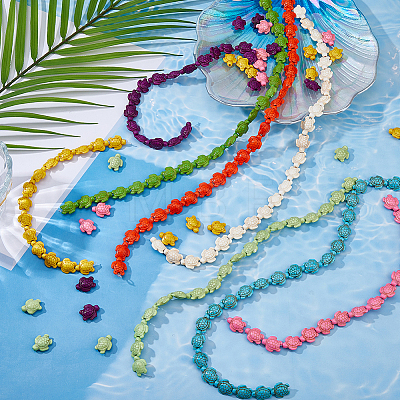 8 Strands 8 Styles Dyed Synthetic Turquoise Beads G-FH0002-61-1