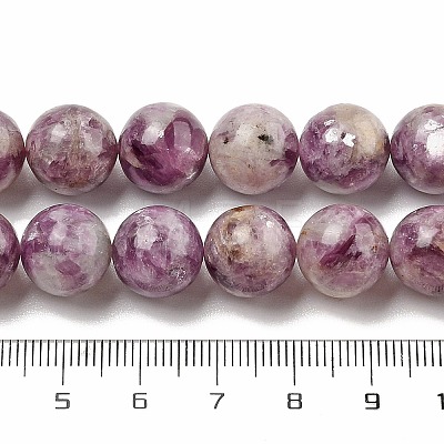 Natural Lepidolite/Purple Mica Stone Beads Strands G-G160-A01-03-1