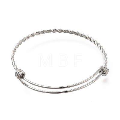 304 Stainless Steel Twist Bangles for Women BJEW-M233-01P-1